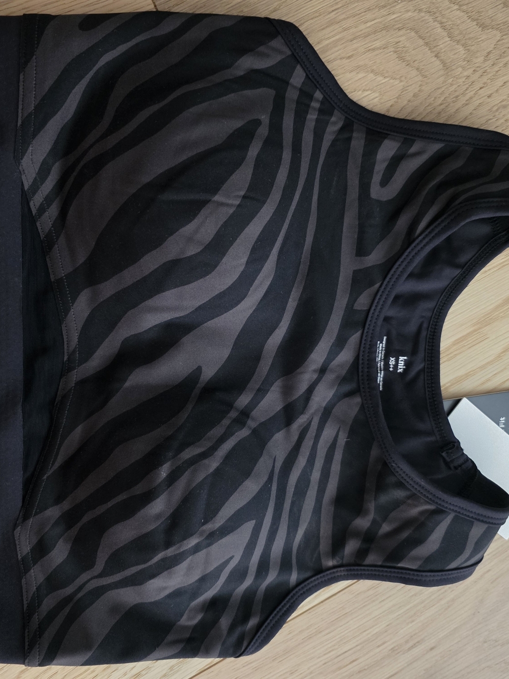 BNWT Knix Momenta Racerback Sport Bra Black Zebra-Print Active Wear Top Size XS+